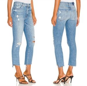 Mother Superior The Insider Crop Step Fray Jeans In Holy Melancholy Size 28